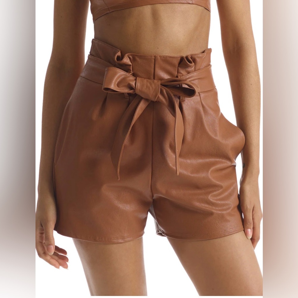 COMMANDO FAUX LEATHER PAPER BAG SHORT